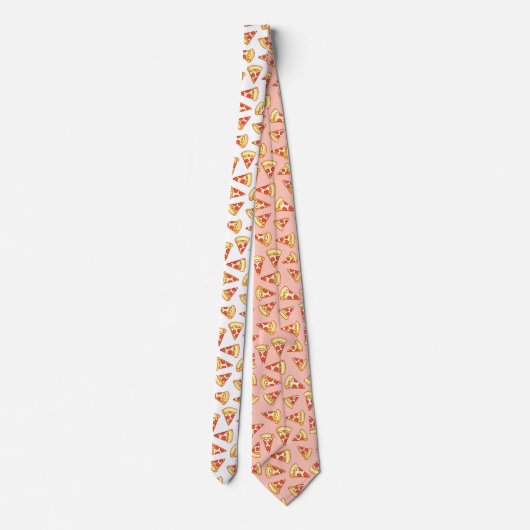Pepperoni Pizza Slice Tting Pattern Necktie Stropdas (Achterkant)