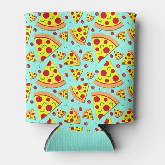Pepperoni Pizza Slices Emoji Voedsel Patroon Blikjeskoeler (Voorkant)
