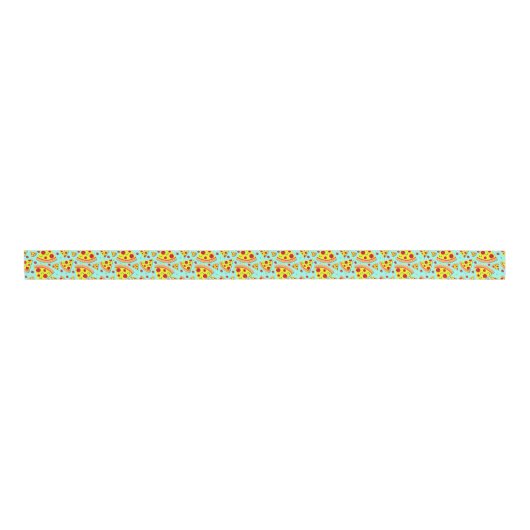 Pepperoni Pizza Slices Italiaanse Pizza Lover Patr Grosgrain Lint (Voorkant)