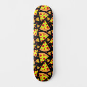 Pepperoni Pizza Slices Junk Food Pattern Black Skateboard (Voorkant)