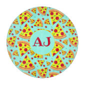 Pepperoni Pizza Slices Pattern Monogrammed Snijplank (Voorkant)