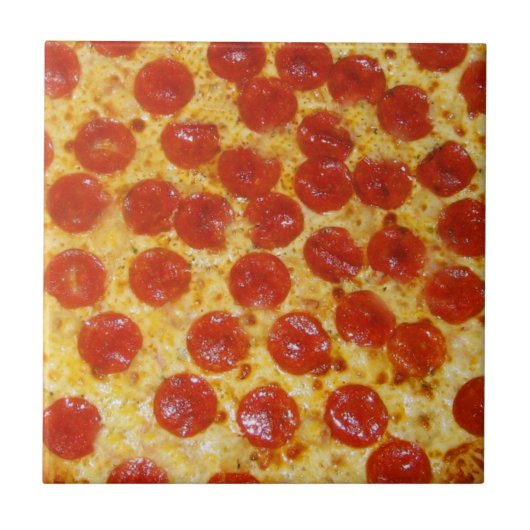 Pepperoni Pizza Tegeltje (Voorkant)