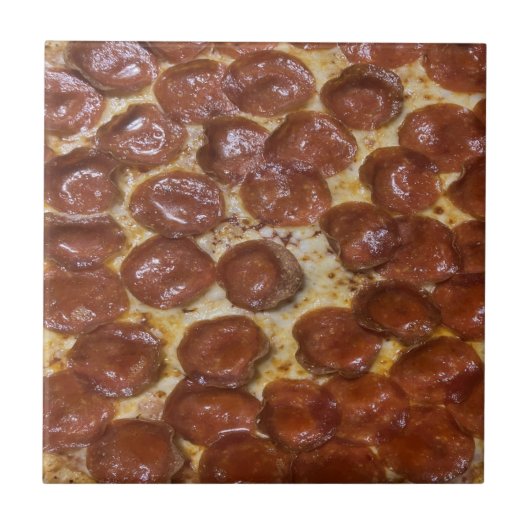 Pepperoni Pizza Tegeltje (Voorkant)