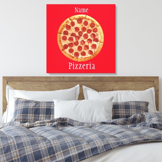 Pepperoni Pizza Thunder_Cove Canvas Afdruk (Insitu (Slaapkamer))