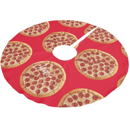 Pepperoni Pizza Thunder_Cove Kerstboom Rok (Gekanteld)