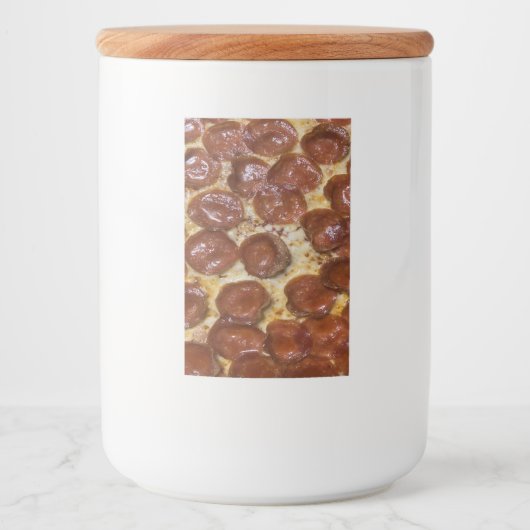Pepperoni Pizza Voedselcontainer Etiket (Voorkant)