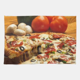 Pepperoni Supreme Pizza Serviette de cuisine