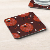 Pepperoni Tony Pattern Fun Cartoon Pizza Joy Drankjes Onderzetter (Linkerzijde)