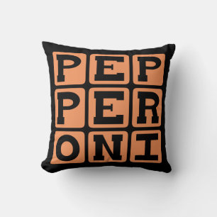 Pepperoni, Vlees Pizzatopping Kussen