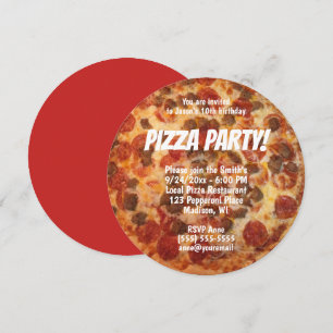 Pepperoni Worst Foto Verjaardag Pizza Feest Kaart