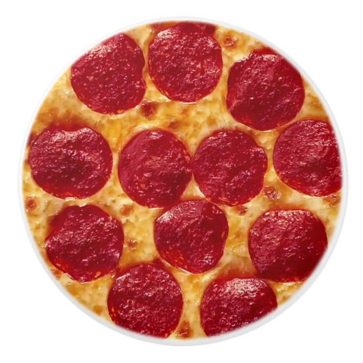 pepperonis pizza keramische knop (Voorkant)