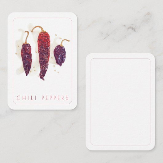 PEPPERS CHILI 2.5x3.5 Carte plate + Texte II (Devant / Derrière)