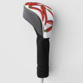 Peppers Spice Patroon van hotred Red Chili Golfheadcover (Schuin)