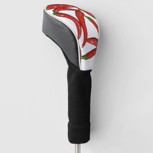Peppers Spice Patroon van hotred Red Chili Golfheadcover (Schuin)