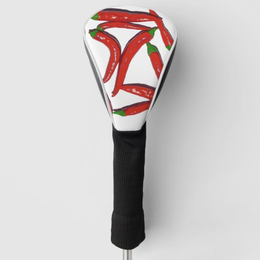 Peppers Spice Patroon van hotred Red Chili Golfheadcover (Voorkant)