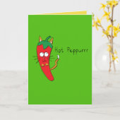 Peppurrr Chaud Cute Pepper Chat Carte de voeux amu (Fleur jaune)