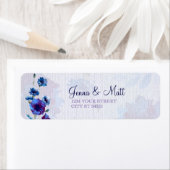 Peppy Blue Poppies Adresetiketten Etiket (Insitu)