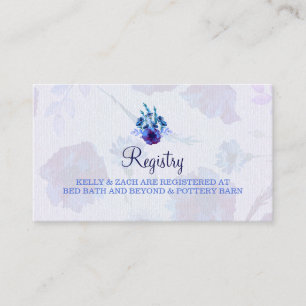 Peppy Blue Poppies Wedding Registry Kaart