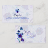 Peppy Blue Poppies Wedding Registry Kaart (Voorkant / Achterkant)