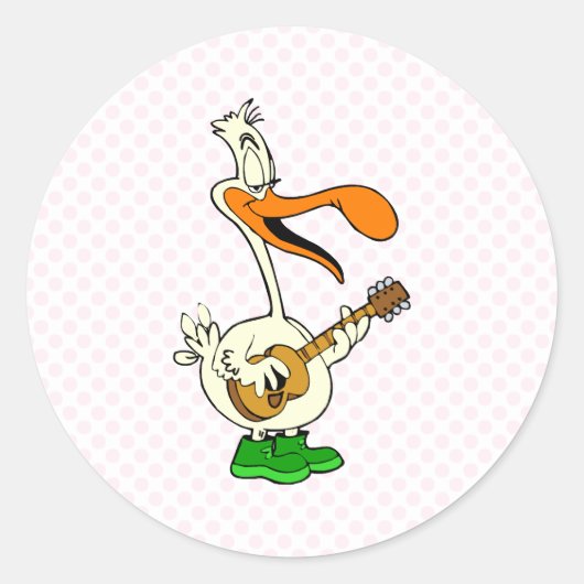 Peppy Pelican Ronde Sticker (Voorkant)
