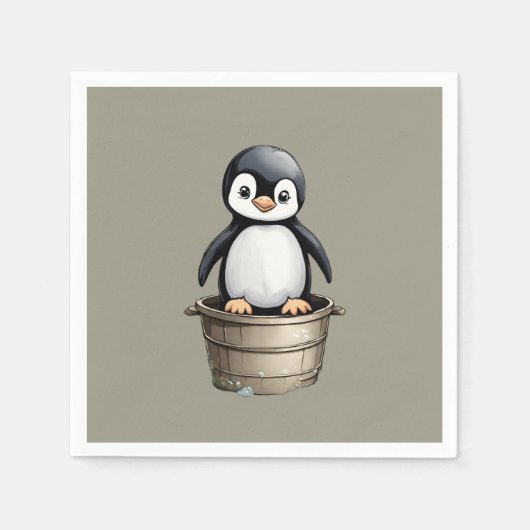 Peppy Penguin Servet (Voorkant)