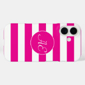 Peppy Pink Cabana Stripes Hoesje-Mate iPhone Case (Achterkant (horizontaal))
