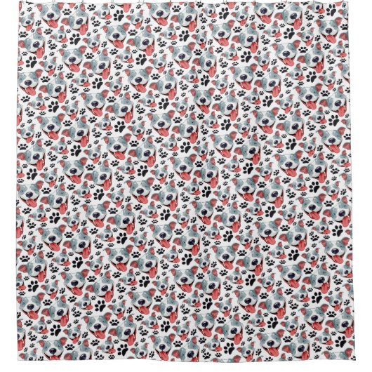 Peppy Pit Bull American Pitbull Pet Puppy Dog Douchegordijn (Voorkant)