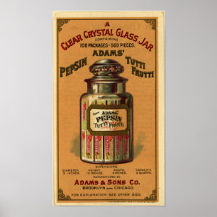 Pepsine Tutti Frutti Gum-1897 Poster