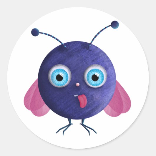 Pequeño monstruito ronde sticker (Voorkant)