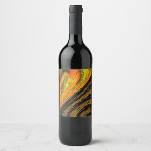 Pequeno mosaico amarelado transversal e deformado wijn etiket (Voorkant)