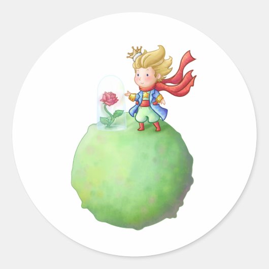 Pequeno Príncipe Ronde Sticker (Voorkant)