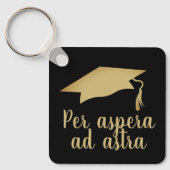 Per aspera ad astra Latijn Citaat Golden Afstudere Sleutelhanger (Voorkant)