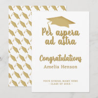 Per aspera ad astra Latijn Congrat Afstudeercap