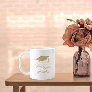 Per aspera ad astra Latijnse quote gouden script Koffiemok