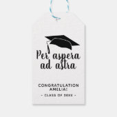 Per aspera ad astra Latin Congrat Afstuderen Cadeaulabel (Achterkant)