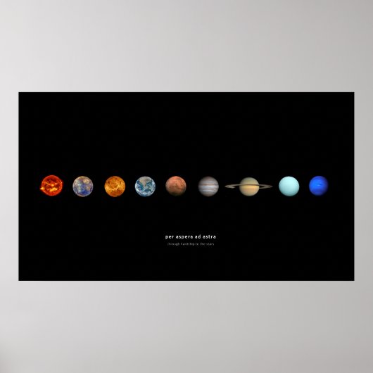 PER ASPERA AD ASTRA - Space Quote van Galileu Poster (Voorkant)