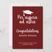 Per aspera en astra Latin Congrat Graduation Cap Kaart (Voorkant)