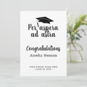 Per aspera en astra Latin Congrat Graduation Cap Kaart (Staand voorkant)