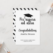 Per aspera en astra Latin Congrat Graduation Cap Kaart (Voorkant / Achterkant in situ)