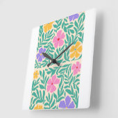 Per clocks logo flawrs Vierkante Klok (Hoek)