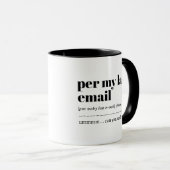 per mijn laatste e-mail, Kantoor Cadeaus Mok (Voorkant rechts)