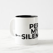 Per My Silence Minimalist Typographic Two-Tone Mug (Devant gauche)