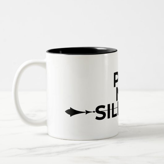 Per My Silence Minimalist Typographic Two-Tone Mug (Gauche)