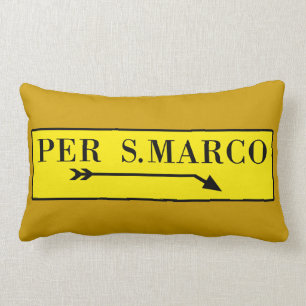 Per San Marco, Venetië, Italiaans Straatbord Kussen