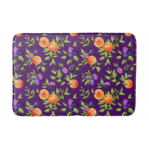 Peraches Plums Paars Cute Fruit Botanische Patroon Badmat
