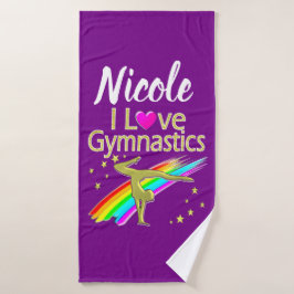 PERALIZED I LOVE GYMNASTICS DESIGN BADHANDDOEK