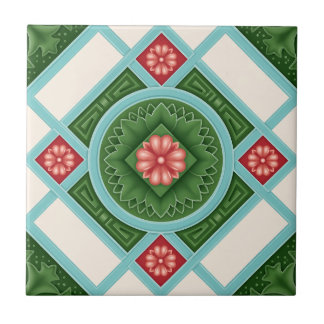 Peranakan-erfgoedtegelmandala – Levendig Nyonya Tegeltje