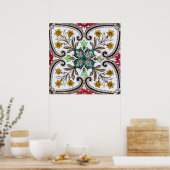 Peranakan Floral Tegels Poster (Keuken)