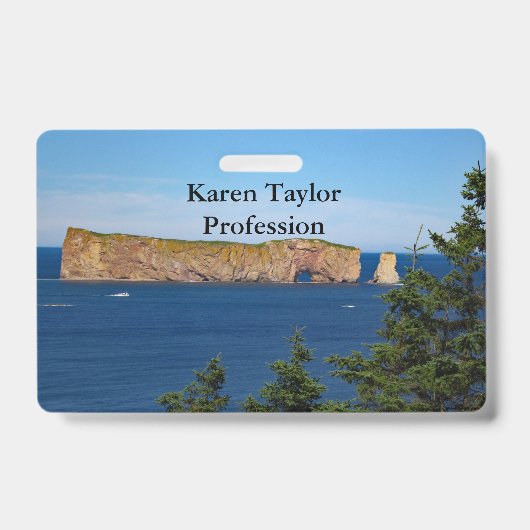 Percé Rock in de Golf van de Sint-Laurens Badge (Voorzijde)