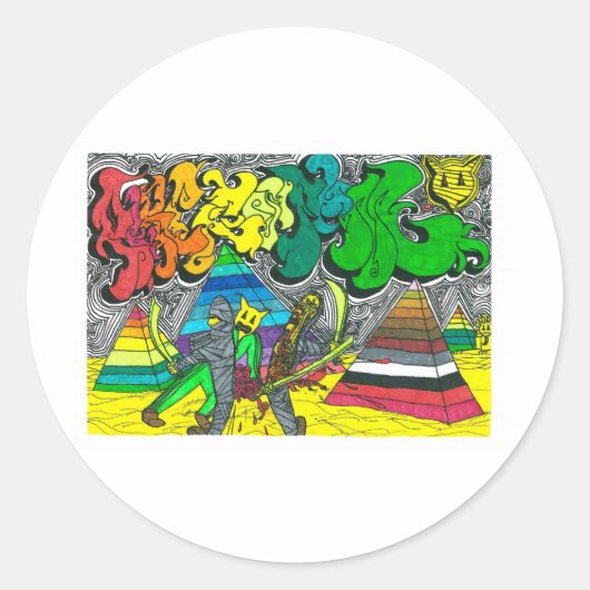 Percentum Chopping Mummies Ronde Sticker (Voorkant)